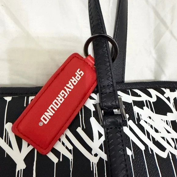 Sprayground Limited Edition Graffiti Print Tote Bag – Black & White | Like New - Picture 4 of 6